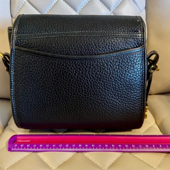 Black and Gold Tone Dooney & Bourke Structured Crossbody Bag with Flap Closure - Picture 2 of 5